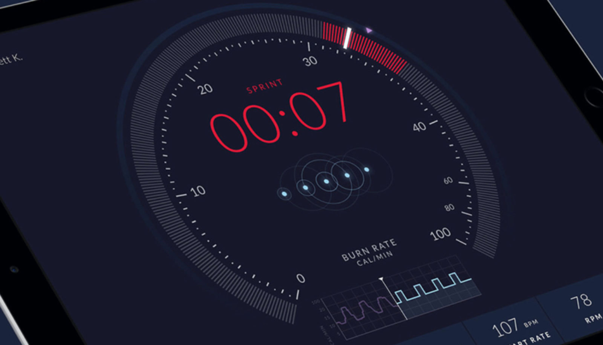 Close up of Nautilus Max app UI.